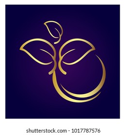 leaf vector logo design template