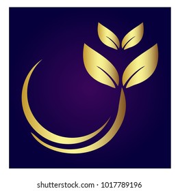 leaf vector logo design template