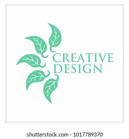 leaf vector logo design template