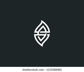 Leaf vector logo. Elegant eco logotype.