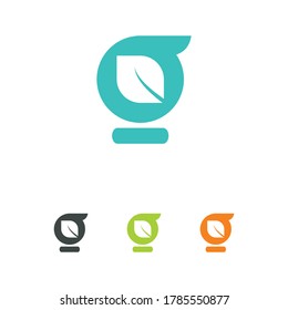 leaf vector logo with the letter G