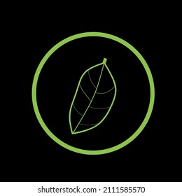 Leaf vector logo on black background
