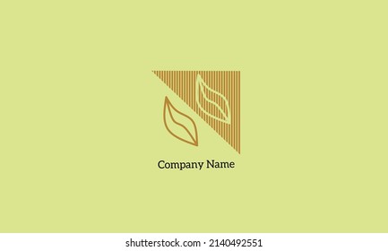 El logotipo vectorial de hoja es perfecto para los negocios. Fondo verde aislado
