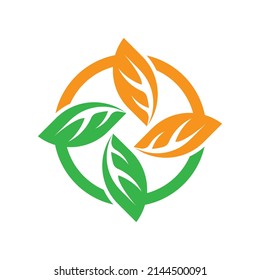 Leaf vector logo template icon