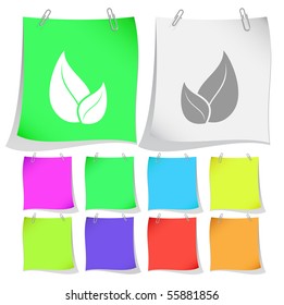 Leaf. Vector note papers.