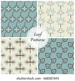 leaf vector pattern, background set