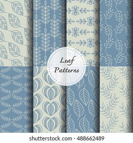 leaf vector pattern, background set