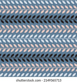 Leaf vector pattern, seamless botanical print, garland background, endless repeating tile.