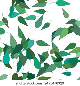 Leaf vector pattern. Seamless vector pattern with leaves
