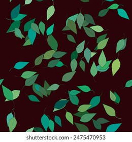 Leaf vector pattern. Seamless vector pattern with leaves