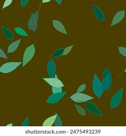 Leaf vector pattern. Seamless vector pattern with leaves