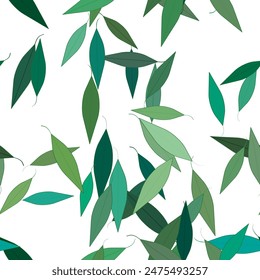Leaf vector pattern. Seamless vector pattern with leaves