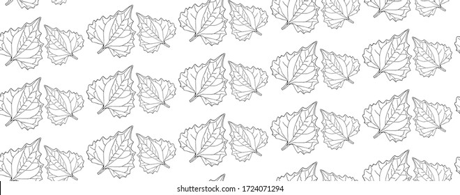Leaf vector seamless pattern in hand-drawn style. Simple fabric design. Nature print.