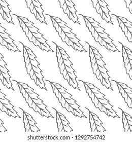 leaf vector seamless pattern isolated on white background