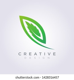 Leaf Vector Shape Design Clipart Symbol Logo Art Template.