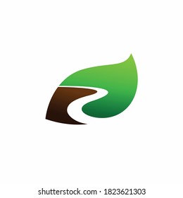 leaf vector with street concept