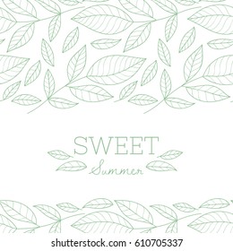 Leaf vector summer card.