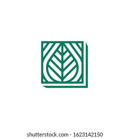 Leaf vector symbol design in square form