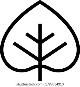 leaf vector thin line icon 