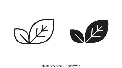Leaf vector web icons set