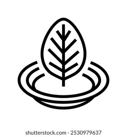 leaf vegan food line icon vector. leaf vegan food sign. isolated contour symbol black illustration