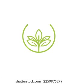 Leaf vektor logo on the green colour. The symbol itself will looks nice as social media avatar and website or mobile icon. The symbol itself will looks nice as social media avatar and website or mobil