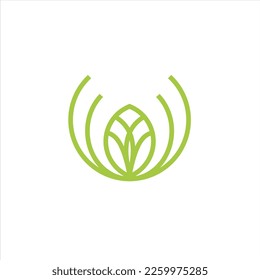 Leaf vektor logo on the green colour. The symbol itself will looks nice as social media avatar and website or mobile icon. The symbol itself will looks nice as social media avatar and website or mobil