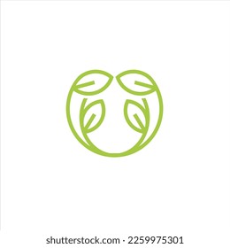 Leaf vektor logo on the green colour. The symbol itself will looks nice as social media avatar and website or mobile icon. The symbol itself will looks nice as social media avatar and website or mobil