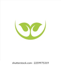 Leaf vektor-Logo auf der grünen Farbe. Das Symbol selbst wird schön aussehen wie Social Media Avatar und Website oder mobile Symbol. Das Symbol selbst sieht gut aus wie ein Avatar in sozialen Medien und eine Website oder ein Handy