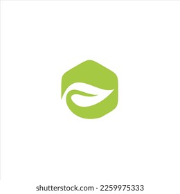 Leaf vektor logo on the green colour. The symbol itself will looks nice as social media avatar and website or mobile icon. The symbol itself will looks nice as social media avatar and website or mobil