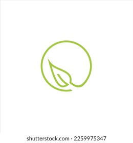 Leaf vektor logo on the green colour. The symbol itself will looks nice as social media avatar and website or mobile icon. The symbol itself will looks nice as social media avatar and website or mobil