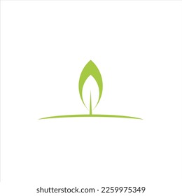 Leaf vektor logo on the green colour. The symbol itself will looks nice as social media avatar and website or mobile icon. The symbol itself will looks nice as social media avatar and website or mobil