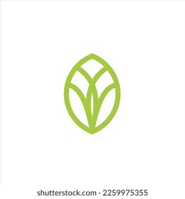 Leaf vektor logo on the green colour. The symbol itself will looks nice as social media avatar and website or mobile icon. The symbol itself will looks nice as social media avatar and website or mobil