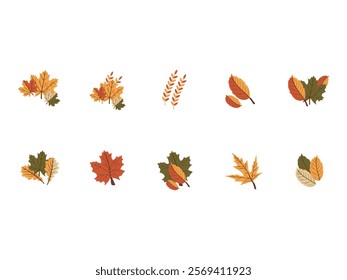 Leaf Vintage Design Element Set