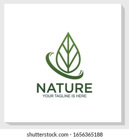 leaf vintage logo template design vector, nature elements logo design inspiration