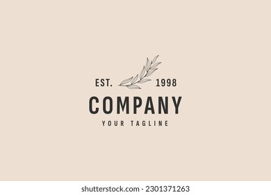 leaf vintage logo vector icon illustration