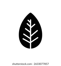 Blatt mit sichtbaren Adern in ovaler Form Symbol für die Natur