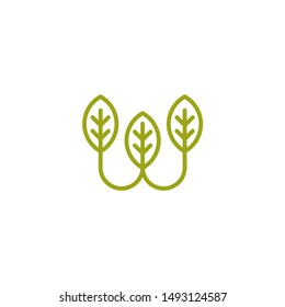 leaf w letter logo vector design
