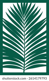 Leaf wall art. Laser cut template. Wall art vector illustration
