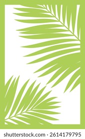 Leaf wall art. Laser cut template. Wall art vector illustration