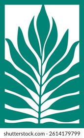 Leaf wall art. Laser cut template. Wall art vector illustration