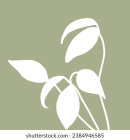 Leaf Wall Art White Sage Green Wall Art Room Decoration