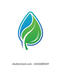 Estilo moderno del logotipo abstracto del agua de la hoja