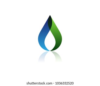 Leaf and Water Abstract Logo Vector Template