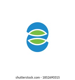 leaf water abstract simple geometric colorful logo vector