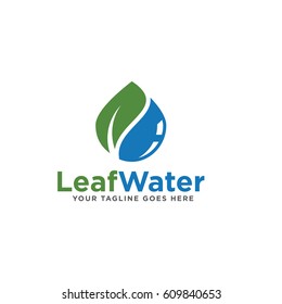 leaf water concept logo icon vector template