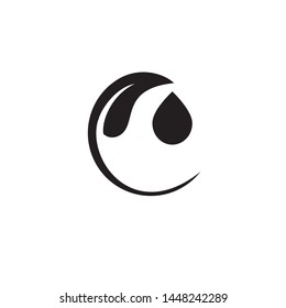 leaf with water drop abstract logo