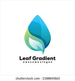 Leaf Water Drop farbige Logo-Illustration