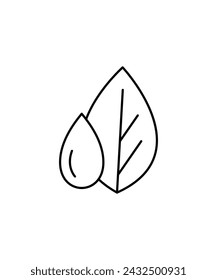 leaf with water drop icon, vector best line icon.