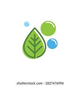 Leaf and Water drop illustration Logo template vector design